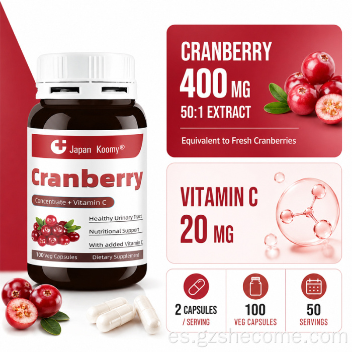 Shecome Cranberry Capsules Apoyo a la salud del tracto urinario